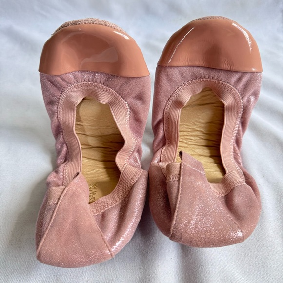 YS YOSI SAMRA Scarlet Two Tone Foldable Ballet Flats Size 8 / 6Y Rose Cloud - Picture 3 of 9